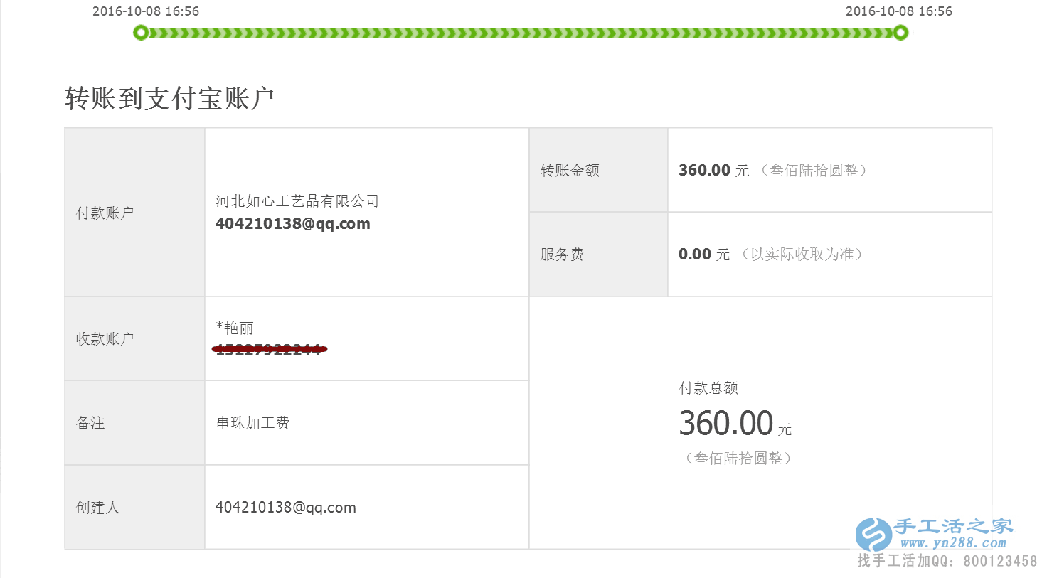 河北肥鄉(xiāng)縣柳女士做手工活收到加工費(fèi)360元，勤勞致富好榜樣！