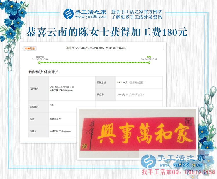 開服裝店的云南陳女士，堅持做手工活賺錢，收益很好(圖1)