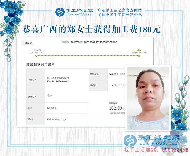 下班后沒事干，廣西貴港鄭女士做兼職手工活賺錢補貼家用(圖1)