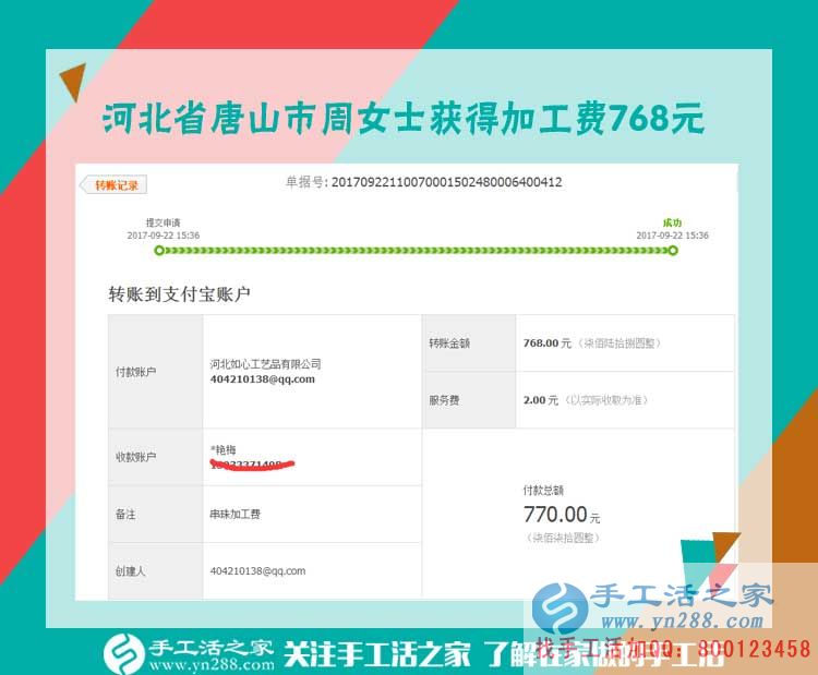 768元練就好代理，河北唐山周女士由個(gè)人加工到組織人加工的手工活致富路(圖1)