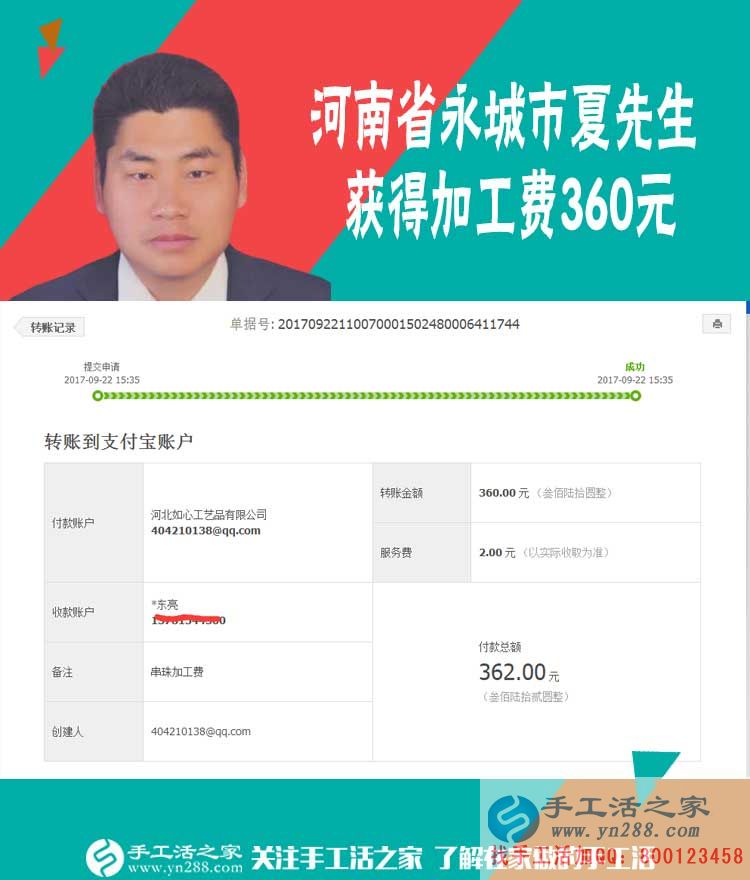 先從個人加工做起，再到組織人加工，河南永城夏先生下定決心要好好做手工活事業(yè)(圖1)