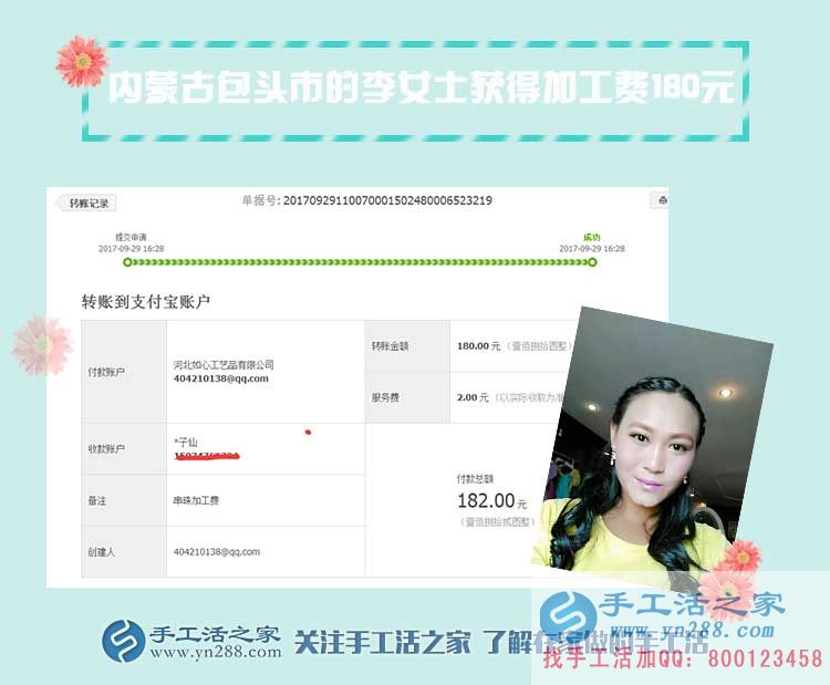 三全其美的好事業(yè)，內蒙古包頭美女李女士下班后堅持做珠繡畫賺錢(圖1)