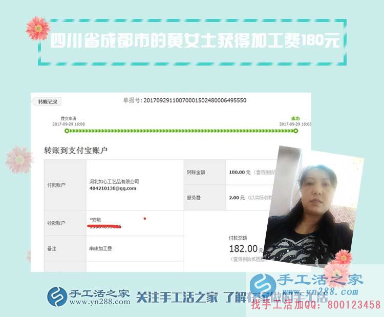 在姐妹的幫助下，開飯店的四川成都黃女士開始做手工活每月多得一千多元(圖1)