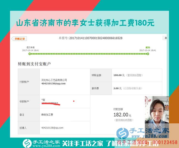 我要掙錢！山東濟(jì)南上班族李女士下班后堅(jiān)持珠繡畫手工活兼職(圖1)