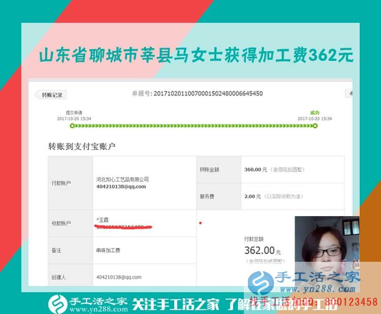 租房子也要愛干凈，山東聊城馬女士下班后堅持做珠繡畫掙錢，一個月一千多(圖1)