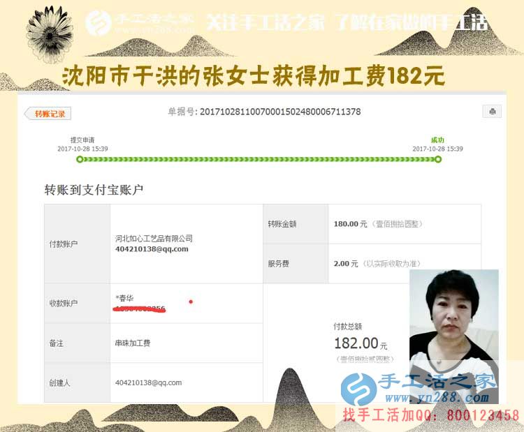 習(xí)慣成自然，遼寧沈陽(yáng)的張女士下班后在家做賺錢(qián)的手工活(圖1)