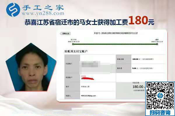 人沒有不想掙錢的，江蘇宿遷家庭婦女馬女士堅持做手工活賺錢