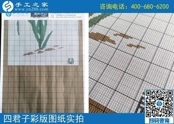 手工之家雅薇麗珠繡圖紙（梅蘭竹菊）新款，彩色升級版！(圖1)