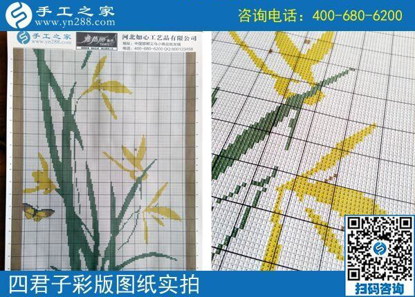 手工之家雅薇麗珠繡圖紙（梅蘭竹菊）新款，彩色升級版！(圖5)