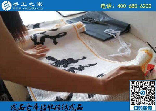 8月15日，在家做什么手工活掙錢(qián)，很多人選擇珠繡外發(fā)手工活，手工之家接待考察加工客戶剪影