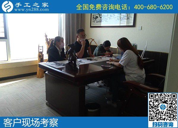 5月6日，代理手工活加工項目，正規(guī)外發(fā)手工活來料加工，選正規(guī)手工活勵志珠珠繡，手工之家接待考察合作加工客戶剪影
