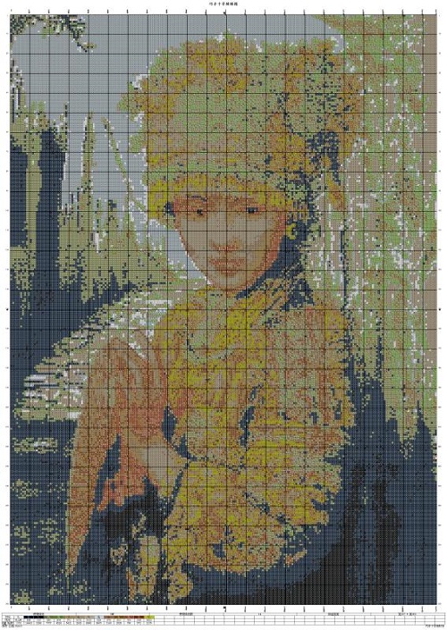 《苗族少女》民族風(fēng)系列，勵志珠珠繡純手工圖紙及成品(圖1)